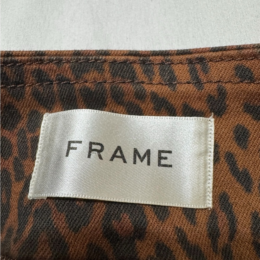 Frame Jetset Crop Mini Boot Leopard Print Pants - Picture 3 of 10